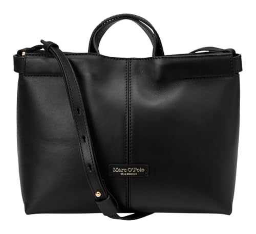 Sac à épaule Marc O'Polo Tilla en cuir noble noir : maroquinerie haut de gamme durable