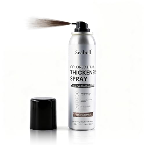 Seaboll Root Touch Up Hair Color Spray4oz Sweat-Resistant & Natural Instant Gray Hair Cover Up Temporary Root Concealer Hair Filler Dye Spray for Hairline Scalp&Thinning Light BrownWomen & Men