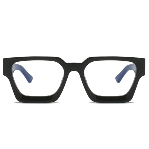 LJCZKA Blue Light Glasses Square Frame for Women Men Computer Glasses Thick Frame Anti Eye-Fatigue Headache for Reading Texting & Gaming - Image 2