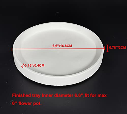 Loyobte Silicone Tray Mold For Big Round Planter,6'' Plant Saucer Concrete Molds Resin Fruit Tray Mold #TOP2