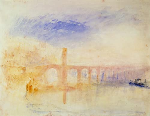 Cuadro en lienzo de Turner, El puente Moselle Coblenz para oficina, 60x90cm