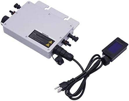LIYUANJUN 600W Micro Inverter, 110V Solar Grid Tie Microinverter IP65-Waterproof Energy Inverter LCD Display AC Connection Cable Aluminium Alloy Material for 36V/30VSolar Panel