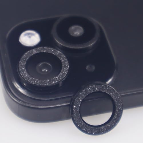 BONVAN iPhone 15/15 Plus�p �J���������Y�v���e�N�^�[ �L���L�����郁�^���N���X�^�� �����K���X �X�N���[���A�N�Z�T���[ �L���L�������Y�J�o�[�AiPhone 16e (2��)�Ή� (�u���b�N)
