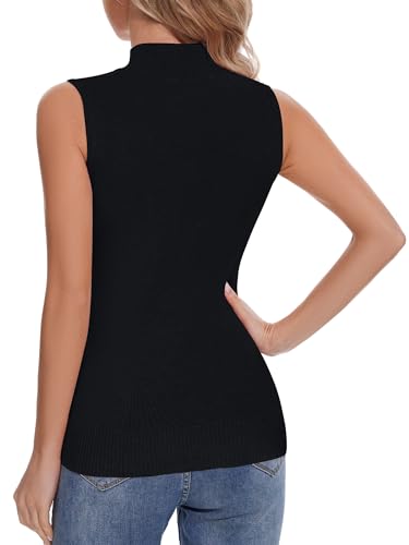 Sleeveless Mock Neck Tops for Women Soft Slim Fit Knit Vest Tops3