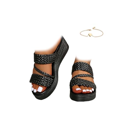 Zapatos de plataforma con espalda abierta para mujer, sandalias ortopédicas de verano cómodas