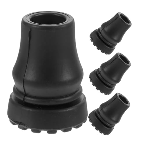 HEMOTON 4Pcs Replacement Cane Tips Non Slip Skid Foot Pads for Walking Canes Crutches and Trekking Poles Durable Vibration Dampening Fit Inner