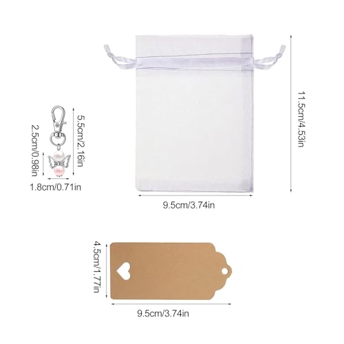 Pendentifs en perles de bénédiction avec sac pour invités de mariage x30 - 4