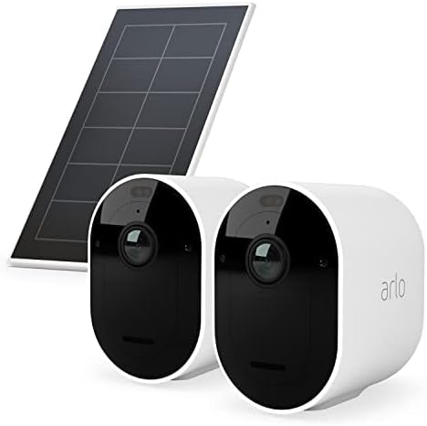 Arlo Pro4 Wireless Outdoor Home Security Camera, CCTV, 1 Camera system and FREE Arlo Solar Panel Charger bundle - White, With 90-day FREE trial Arlo Secure Plan