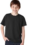 Vida Sol Camiseta Infantil 100% Algodón, Unisex, Manga Corta, Cuello Redondo, 1 Unidad, Suave y Transpirable, Diseño Básico y Cómodo, Ideal para Uso Diario, Tallas 10-11 Años, Negro, M