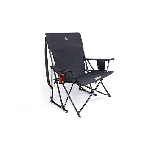 GCI Outdoor Comfort Pro Rocker XL Camping Chair, Heathered Charcoal, Spring-Action Rocking Technology, 180kg Capacity, 96.2x64.2x95.7cm, Wider Seat - Image 2