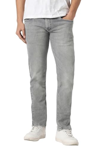 Image of Peter England Men's Skinny Fit Jeans | Denim Mid Washed | Casual Wear | Stylish Bottoms