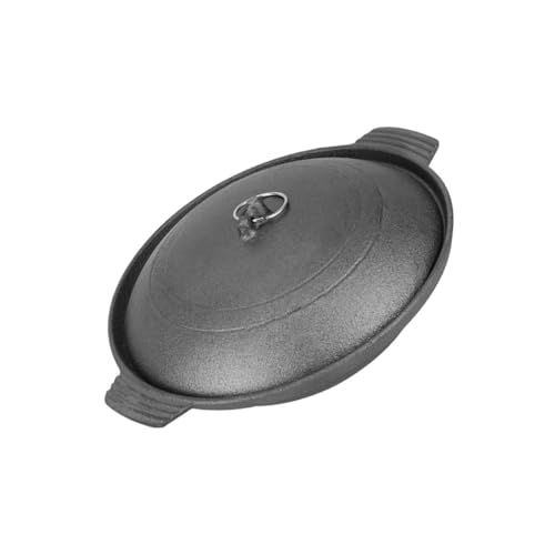 FUNNETOYU Olla de Hierro para Arroz con Pollo Estofado Amarillo Cazuela Resistente Fácil Limpieza para Uso Casa