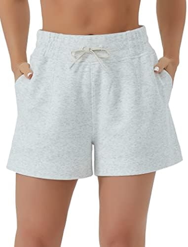 THE GYM PEOPLE Women's Drawstring Sweat Shorts High Waisted Summer Workout Lounge Shorts with Pockets