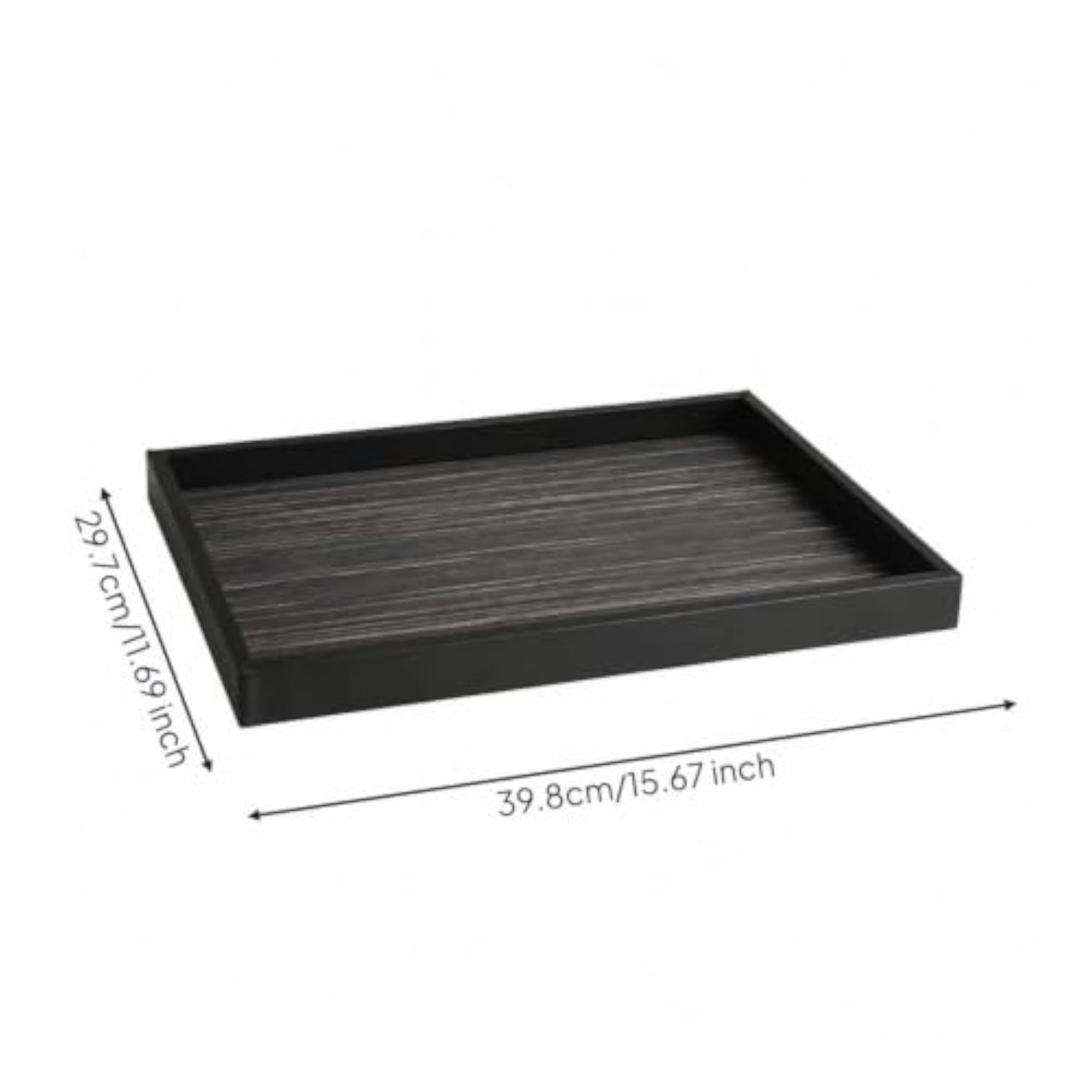 Easy to Clean Rectangular Decorative Tray, Large Rectangular Wood Tray
