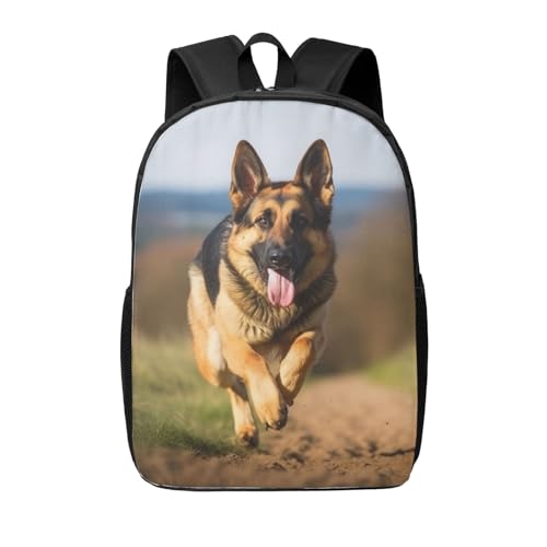 VducK Sac à dos pour femme et homme - Léger et décontracté - Pour voyage, bord de mer - Phare - Sac à dos pour ordinateur portable - Joli sac de travail, Berger allemand en train de courir, taille