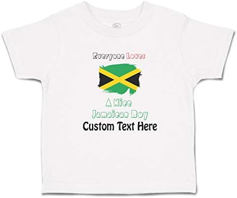 Custom Toddler T-Shirt Everyone Loves A Nice Jamaican Boy Jamaica Cotton