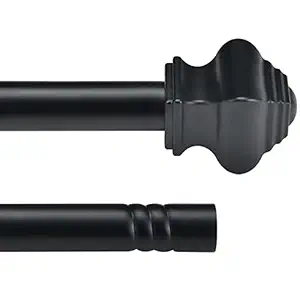 Matte Black Curtain Rods for Windows 30 to 48 inch With Brackets,Industrial Heavy Duty Splicing Drapery Rods,Easy Install
