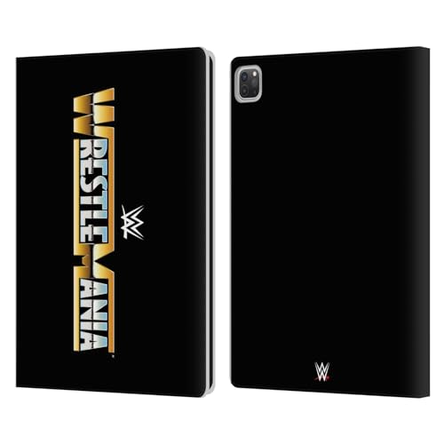 Head Case Designs Officially Licensed WWE Wrestlemania TV Program Logo Leather Book Wallet Case Cover Compatible with Apple iPad Pro 12.9 2020/2021/2022