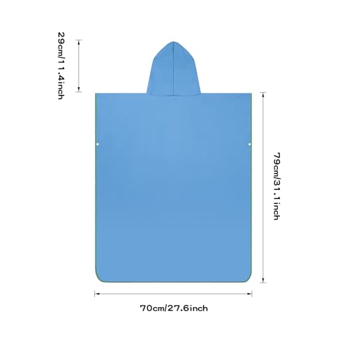 jooeer Surf Poncho Towel for Kids Microfibre Hooded Changing Beach Towel Dress for Boys Girls Pool Swimming Camping Travelling Bathing - Image 4