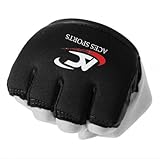 Aces Sports Knuckle Protector, Black MMA Gel Hand Guard, Fingerless Design (S/M)