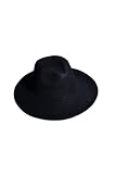 ByTheR Men's Fashion Noir Wool Felt hat Chic Black Urban Fedora Circumference 22.4 in