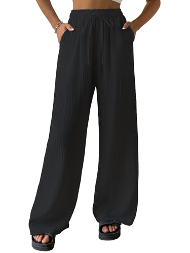 Image of Shasmi Women's Trousers | Wide Leg Casual Pants Featuring a Relaxed Silhouette | Secure fit for All-Day wear | Convenient Side Pockets | Straight-Leg Cut | Elegant Design | Premium (157)
