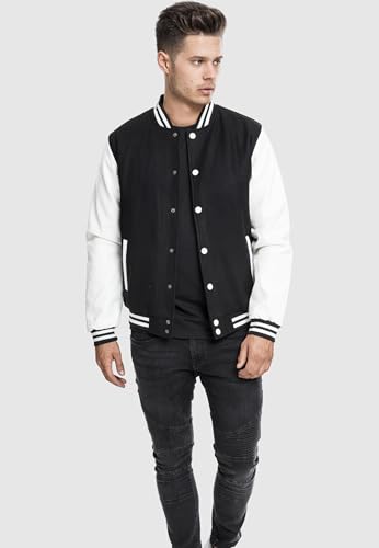 Herren Collegejacke Oldschool Collegejacke Schwarz/Weib - 2
