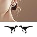WEISUYUUS 4 Pairs Fun Cartoon Dinosaur Earrings Stainless Steel Texture Ear Jewelry Fashion Ear Pin Suitable for Daily Party Use