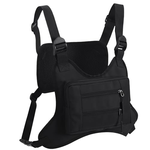 Poche poitrine avant de snowboard multi-poches avec sangles ajustables noires