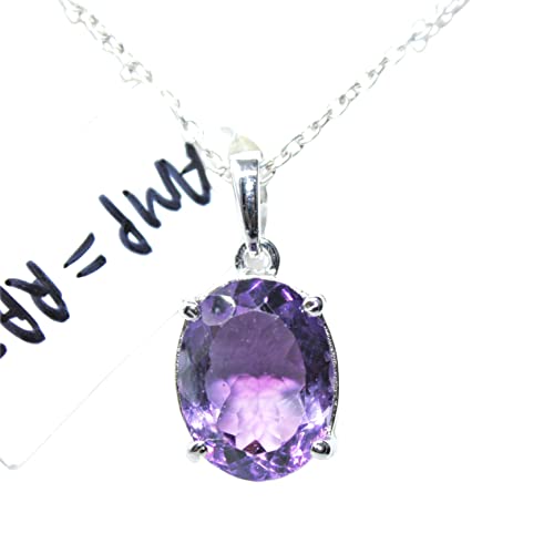 Pendentif améthyste violette en argent 925, cadeau de Noël idéal