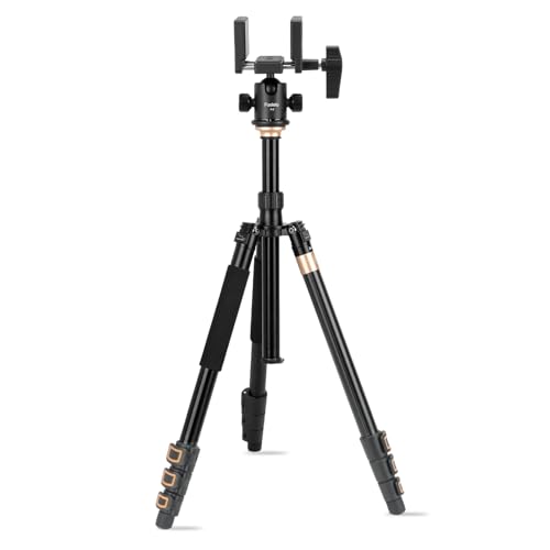 Hunting Tripod Shooting Stick Gun Rifle Rest with Saddle Clamp 360° Swivel Ball Head, 20"- 65" Height Shooting Tripod Stand Sturdy Aluminum Frame for Hunting, Shooting, and Outdoors - A466