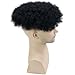Voloria Afro Men's Toupee for African American Men Hairpiece 100% Human Hair 10x8inch Replacement Wig #1 Jet Black Color (All Swiss Lace Base, 1 Jet Black Color)