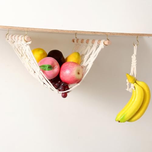 Hamaca de frutas para ganar espacio en encimeras con cesta colgante 6