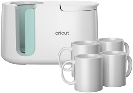 Cricut Mug Press + 4 Blank Mugs (12oz each)