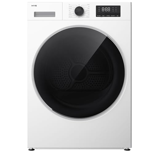 HYE Tumble Dryer - Heat Pump Tumble Dryer, 8kg Drum Capacity, Freestanding & Compact Design, A+ Energy Rating, 30 Minute Dry & Special Fabric Settings, White - D01HPD08W07