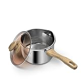 VENTION Sauce Pan with Lid, Stainless Steel Saucepan with Pour Spout, 2 Quart Small Pots for Cooking
