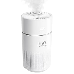KMJ 卓上 加湿器 USB デスク 車用 小型 加湿機 オフィス 寝室 超静音 ナイトライト アロマ 次亜塩素酸水 対応 大容量360ml 一年保証 ( ホワイト )