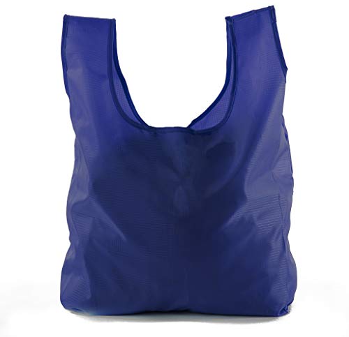 Mato & Hash Reusable Grocery Bags | Foldable w/Integrated String Pouch | Ripstop Nylon Tote - 10PK Navy CA2650 -  AX-AY-ABHI-61214