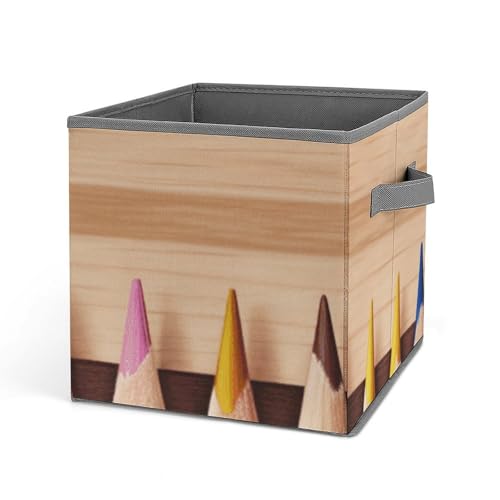 NQLYUT Storage Boxes Colored Pencils Storage Bins Folding Storage Basket for Shelves Stackable Storage Bins Closet Organizers And Storage Collapsible Cube Storage Bins for Clothes