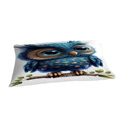 Housse de couette chouette avec fermeture éclair lit single