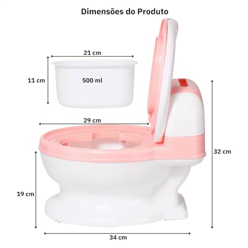 Penico Privadinha Troninho Infantil OHANA BABY Simulador de Privada - Desfralde Inteligente, Assento