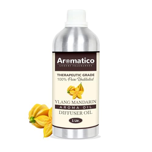 Image of AROMATICO Ylang Mandarin Diffuser Oil with Strong, Long-Lasting Aroma. Premium Aroma Oil for Homes, Offices & Showrooms. For Aromatherapy, Diffusers, Air Purifiers, Vaporizers - 1 L (1000 ml)