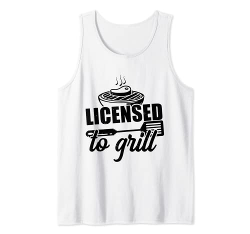 Image of License To Grill Barbecue Steak Grill Master Bbq Grilling Tank Top