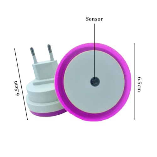 Image of fizzytech Smart Motion Sensor LED Light Bulb with Automatic On /Off and Dimmable Pink Glow, Energy Efficient 7W LED Bulb for Home, Stairs, Kitchen, Bathroom, Wardrobe Lighting(Round Pink Pack-2)