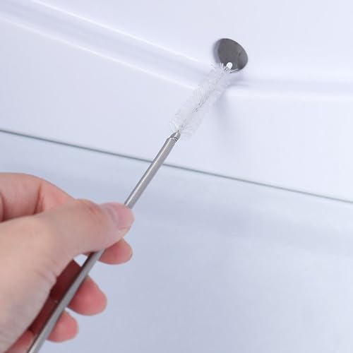 Cepillo flexible para desagües de acero inoxidable, cepillo multifuncional doblable para limpieza de tuberías miniatura 5