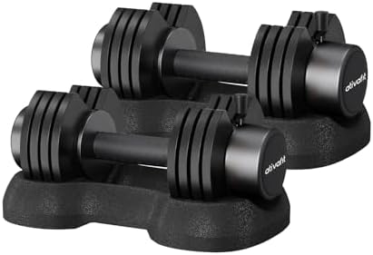 ATIVAFIT Adjustable Dumbbell Set of 2, 5–88LB Quick Dial Free Wei...