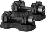 ATIVAFIT Adjustable Dumbbell Set of 2, 5–88LB Quick Dial Free Weights with Double Safety Lock, Anti-Slip Steel Handle & Storage Box, Space Saving Home Gym Equipment for Full Body Strength Training, Suitable for Home Fitness Users
