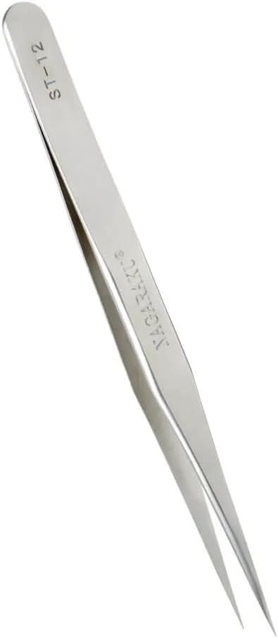 NAGARAKU Tweezers for Eyelash Extensions from BELLE GAGA™ Volume Cluster Eyelashes easy Fanning Premade Fans Tweezers Stainless Steel Precision Light Weight (ST-12)