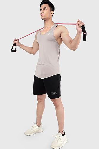Image of FUAARK Surge Slim Fit Solid Gym Tank Tops for Men