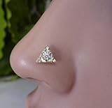 Triangle Nose Stud,Gold Nose Stud,925 Sterling Silver Nose Stud,L Shape Nose Piercing,Cubic Zirconia,Indian Nose Stud,Anniversary Gifts,Crystal Nose Stud,Nose Ring,New Year Sale(TEJ142)